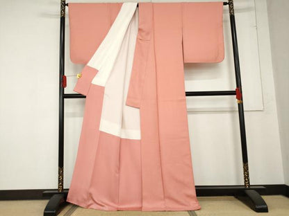 平和屋着物●上質な色無地 薄紅色 正絹 逸品 AABD4998cs