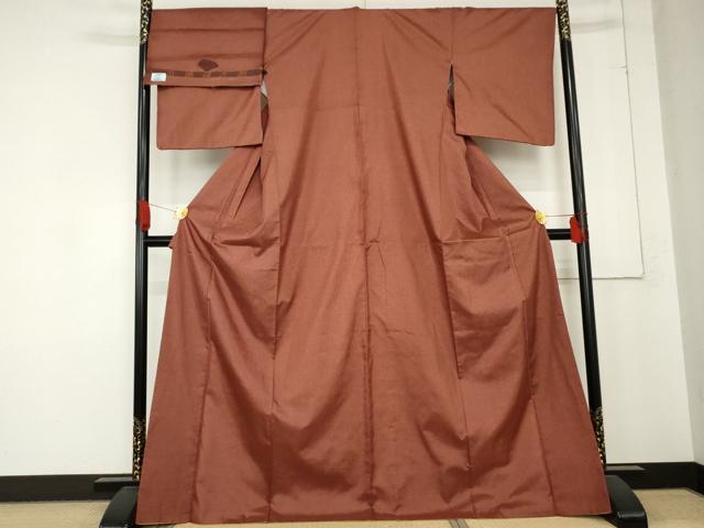 平和屋着物●本場染大島紬　霞文　たたき染め　反端付き　正絹　逸品　AABD5008cs