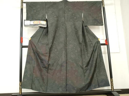 平和屋着物●本場染大島紬 訪問着 彩大島 吉祥草花文 藤絹織物謹製 証紙付き 正絹 逸品 AABD5015cs