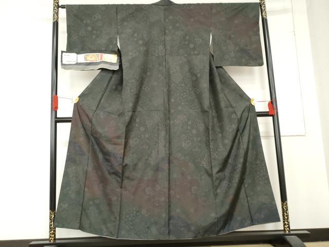 平和屋着物●本場染大島紬 訪問着 彩大島 吉祥草花文 藤絹織物謹製 証紙付き 正絹 逸品 AABD5015cs
