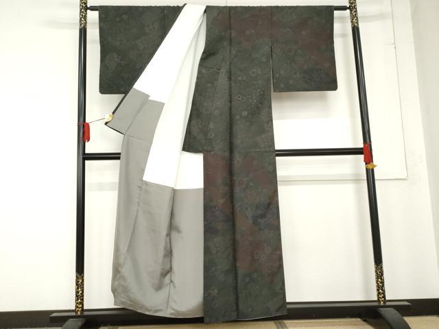 平和屋着物●本場染大島紬 訪問着 彩大島 吉祥草花文 藤絹織物謹製 証紙付き 正絹 逸品 AABD5015cs