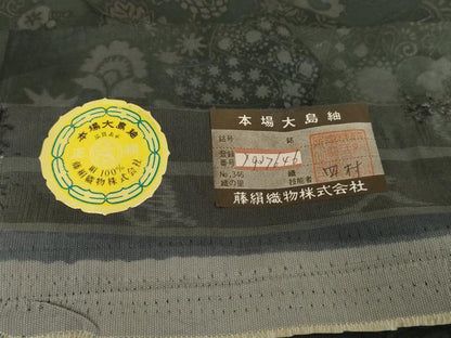 平和屋着物●本場染大島紬 訪問着 彩大島 吉祥草花文 藤絹織物謹製 証紙付き 正絹 逸品 AABD5015cs