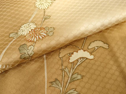平和屋着物●訪問着 手描き 駒刺繍 枝花文 暈し染め 正絹 逸品 AABD5020cs