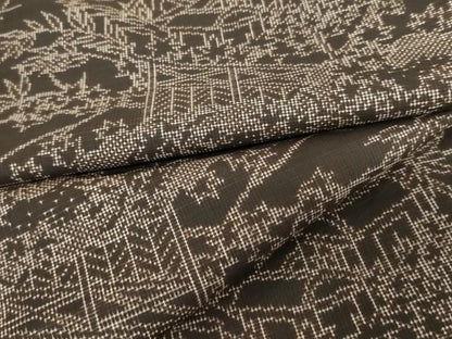 平和屋着物●本場大島紬　泥染め　一元7マルキ　流水風景文　正絹　逸品　AABD5024cs