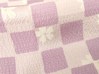 平和屋着物●長襦袢 無双仕立て 市松花文 正絹 逸品 AABD5030cs