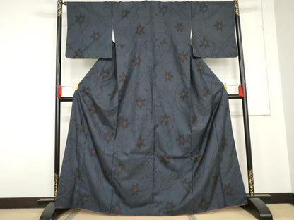 平和屋着物●本場大島紬 一元7マルキ 花唐草文 正絹 逸品 AABD5033cs