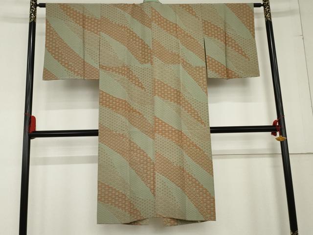 平和屋着物●長襦袢 無双仕立て 青海波 正絹 逸品 AABD5036cs
