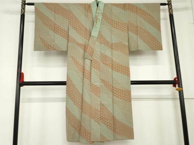 平和屋着物●長襦袢 無双仕立て 青海波 正絹 逸品 AABD5036cs