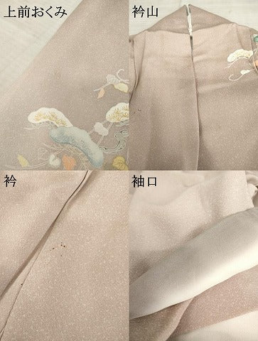平和屋着物●訪問着 飛鶴浜松風景文 暈し染め 金彩 正絹 逸品 AABD5040cs