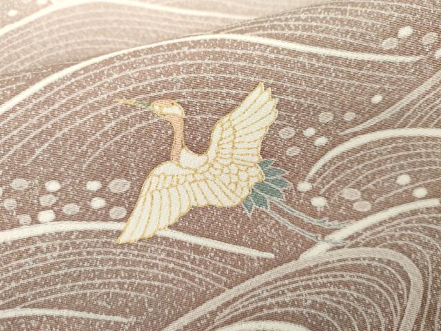 平和屋着物●訪問着 飛鶴浜松風景文 暈し染め 金彩 正絹 逸品 AABD5040cs