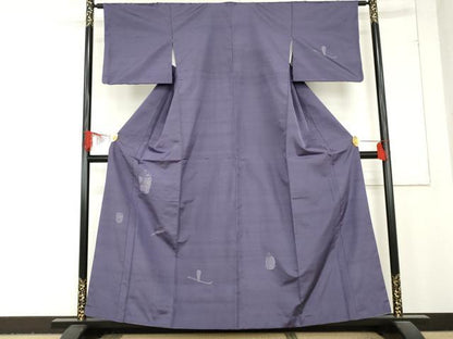 平和屋着物●京の名門・菱屋六右ェ門　紬　訪問着　茶器　仕覆文　金糸　正絹　逸品　AABD5043cs