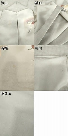 平和屋着物●訪問着 駒刺繍 重ね山吉祥花文 暈し染め 正絹 逸品 AABD5052cs