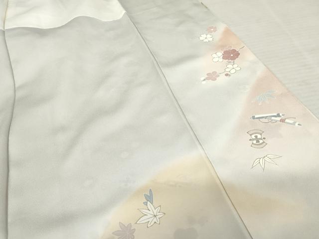 平和屋着物●訪問着 駒刺繍 重ね山吉祥花文 暈し染め 正絹 逸品 AABD5052cs