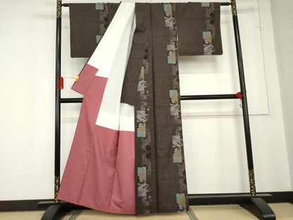 平和屋着物●本場大島紬 カタス9マルキ 京風景文 正絹 逸品 AABD5054cs