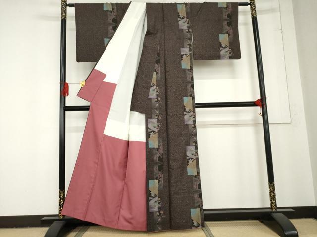 平和屋着物●本場大島紬 カタス9マルキ 京風景文 正絹 逸品 AABD5054cs