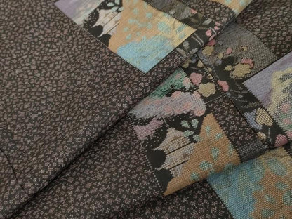 平和屋着物●本場大島紬 カタス9マルキ 京風景文 正絹 逸品 AABD5054cs