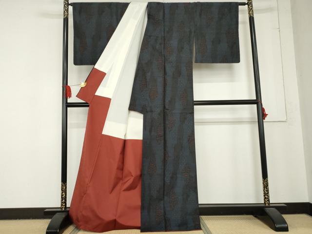 平和屋着物●本場大島紬 花間道 正絹 逸品 AABD5056cs