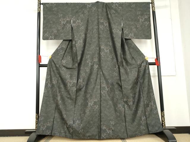 D472 夏大島　本場大島紬　葡萄　蔦の葉　正絹　しつけ糸付き未使用極美品 平和屋着物○本場大島紬 葡萄蔦の葉文 正絹 逸品 AABD5061cs