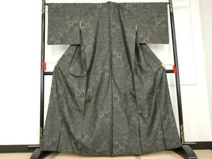 平和屋着物●本場大島紬　葡萄蔦の葉文　正絹　逸品　AABD5061cs