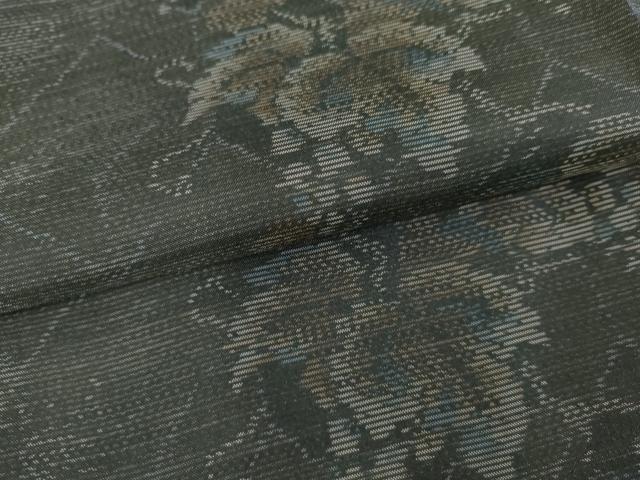 平和屋着物○本場大島紬 葡萄蔦の葉文 正絹 逸品 AABD5061cs