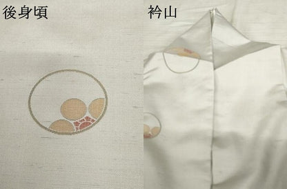 平和屋着物●上質な紬　花丸文　正絹　逸品　AABD5066cs