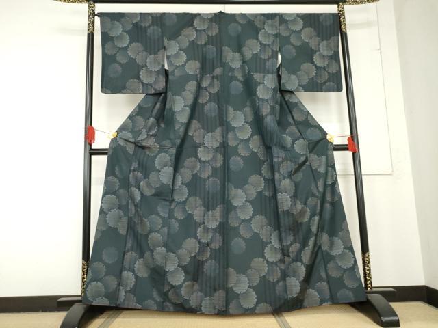 平和屋着物○本場大島紬 雪輪重ね文 正絹 逸品 AABD5067cs