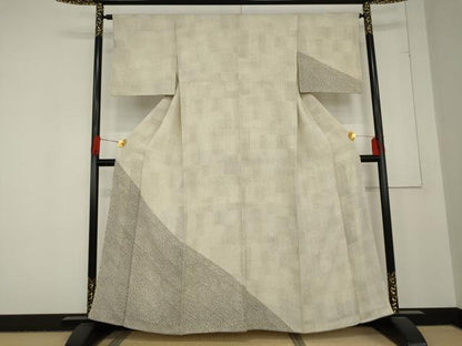 平和屋着物●訪問着 草木文 鬼しぼ縮緬 正絹 逸品 AABD5070cs