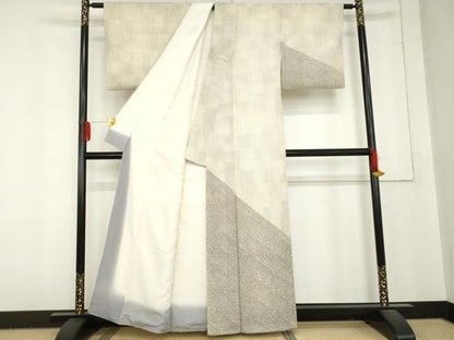 平和屋着物●訪問着 草木文 鬼しぼ縮緬 正絹 逸品 AABD5070cs