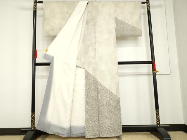 平和屋着物●訪問着 草木文 鬼しぼ縮緬 正絹 逸品 AABD5070cs