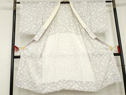 平和屋着物●長襦袢　単衣　流水花文　正絹　逸品　AABD5072cs
