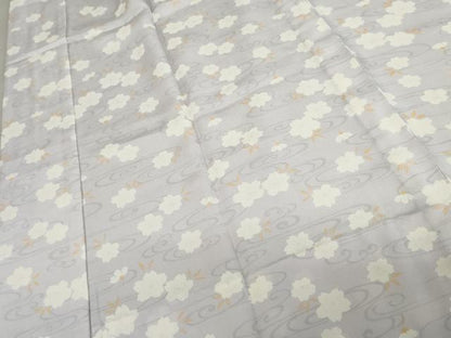 平和屋着物●長襦袢　単衣　流水花文　正絹　逸品　AABD5072cs