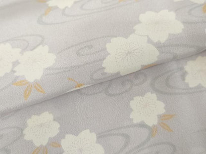 平和屋着物●長襦袢　単衣　流水花文　正絹　逸品　AABD5072cs