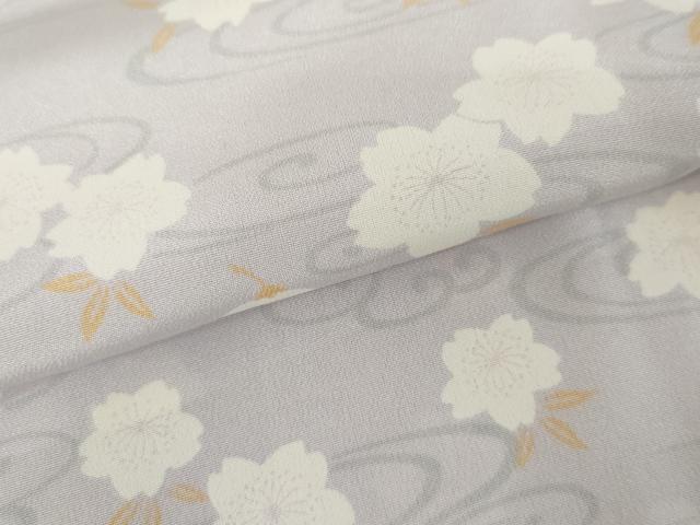 平和屋着物●長襦袢　単衣　流水花文　正絹　逸品　AABD5072cs