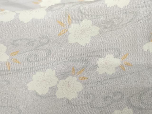 平和屋着物●長襦袢　単衣　流水花文　正絹　逸品　AABD5072cs