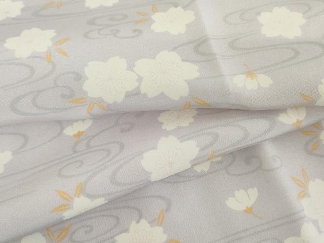 平和屋着物●長襦袢　単衣　流水花文　正絹　逸品　AABD5072cs
