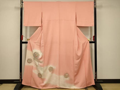 平和屋着物■訪問着　中国三大刺繍　汕頭刺繍　スワトウ刺繍　花鏡裏文　暈し染め　正絹　逸品　AABD5266sx