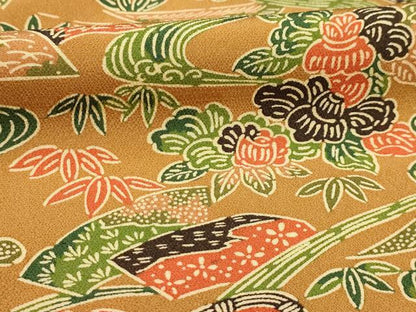 平和屋着物■上質な小紋　型染め　風景文　正絹　逸品　AABD5271sx