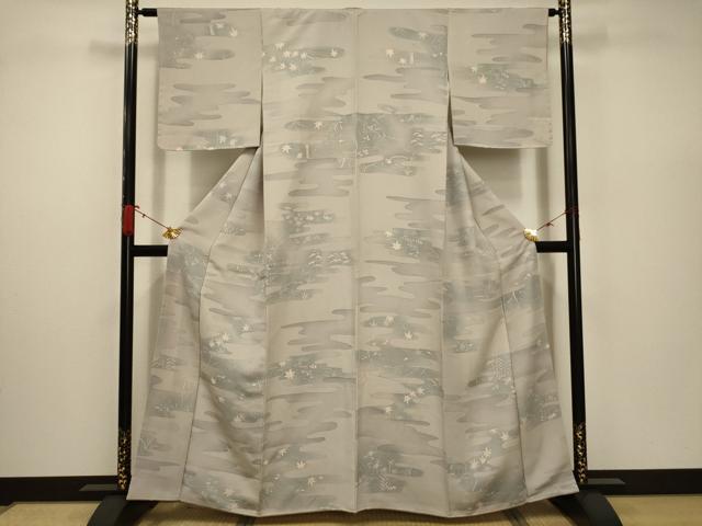 平和屋着物■上質な小紋　ろうけつ染め　霞取り風景文　正絹　逸品　AABD5283sx