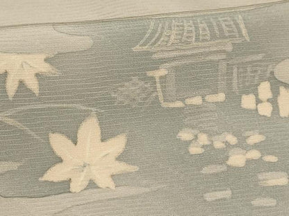 平和屋着物■上質な小紋　ろうけつ染め　霞取り風景文　正絹　逸品　AABD5283sx