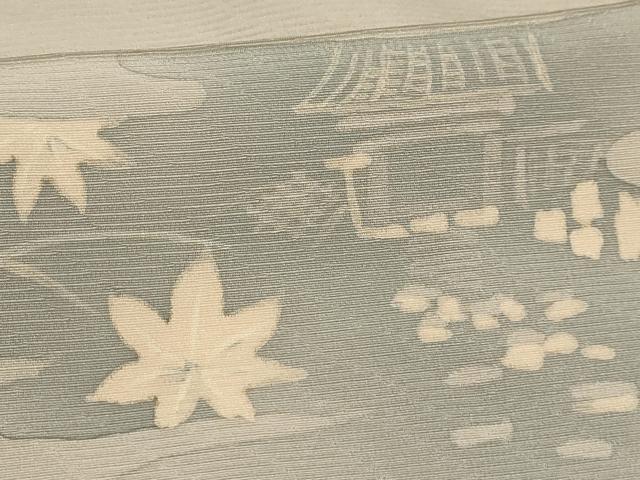 平和屋着物■上質な小紋　ろうけつ染め　霞取り風景文　正絹　逸品　AABD5283sx