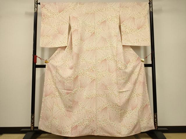 平和屋着物■上質な小紋　幾何学文様　正絹　逸品　AABD5288sx
