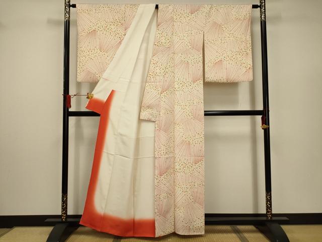 平和屋着物■上質な小紋　幾何学文様　正絹　逸品　AABD5288sx