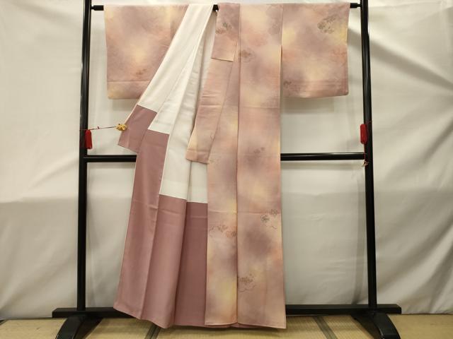平和屋着物■上質な小紋　雲取り花菱文　地紋起こし　暈し染め　正絹　逸品　AABD5314sx