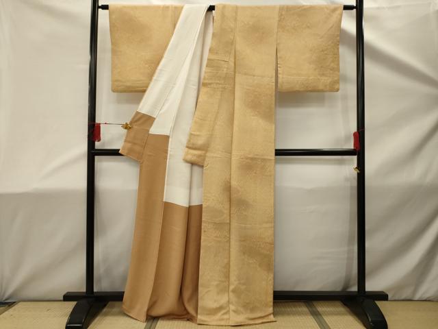 平和屋着物■上質な小紋　草花文　暈し染め　正絹　逸品　AABD5317sx