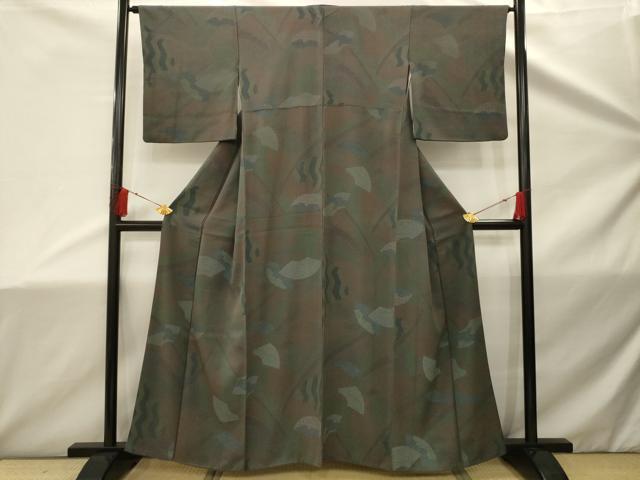 平和屋着物■上質な小紋　地紙重ね吉祥文　正絹　逸品　AABD5318sx