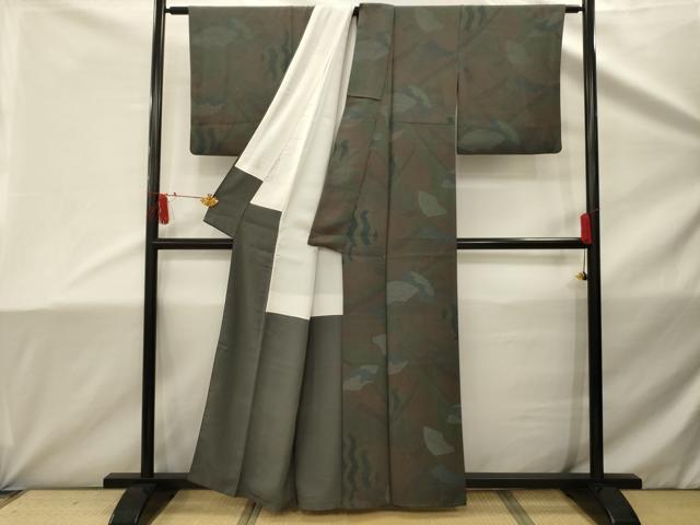 平和屋着物■上質な小紋　地紙重ね吉祥文　正絹　逸品　AABD5318sx