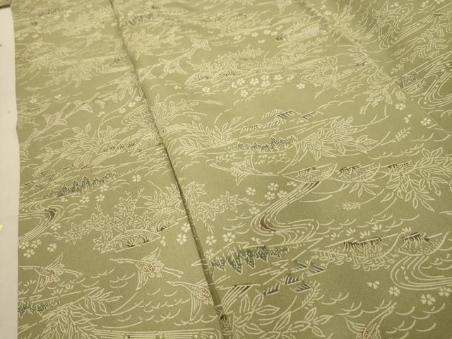 平和屋着物■上質な小紋　飛鶴風景文　正絹　逸品　AABD5372sx