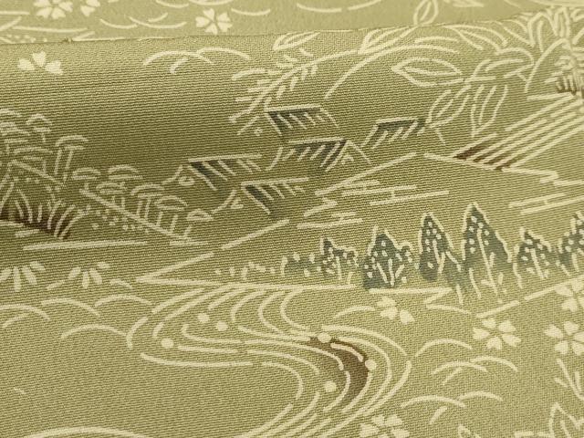 平和屋着物■上質な小紋　飛鶴風景文　正絹　逸品　AABD5372sx