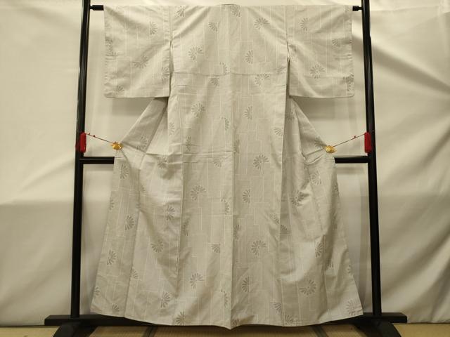 平和屋着物■上質な紬　100亀甲　幾何学花文　正絹　逸品　AABD5381sx