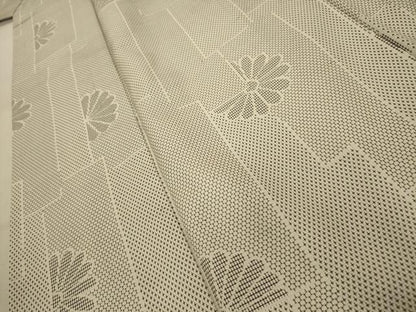平和屋着物■上質な紬　100亀甲　幾何学花文　正絹　逸品　AABD5381sx